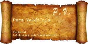 Pers Valéria névjegykártya